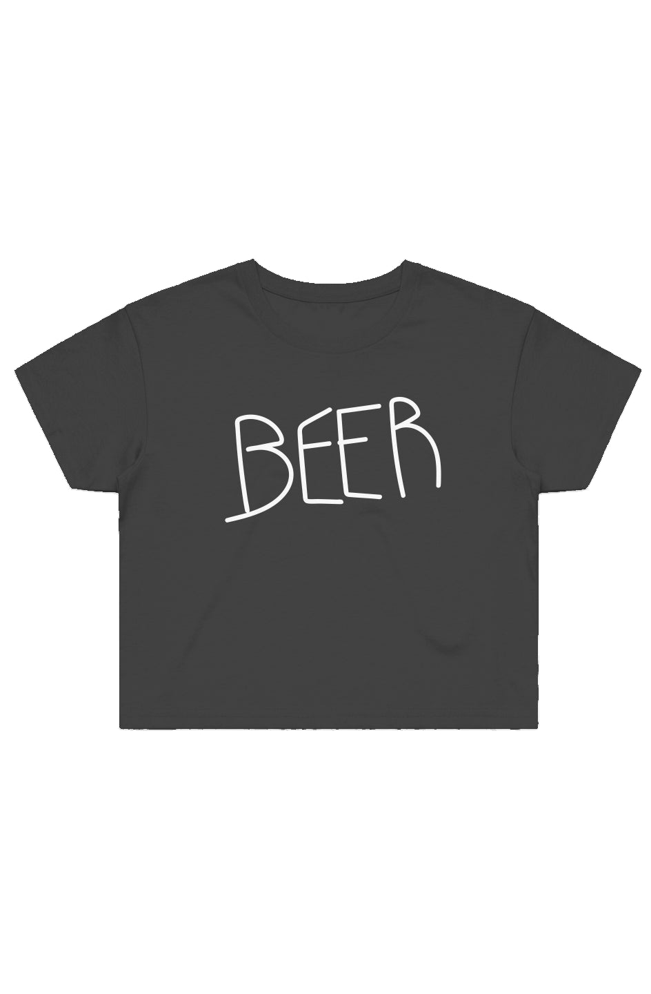 Womens "BEER" Crop Tee