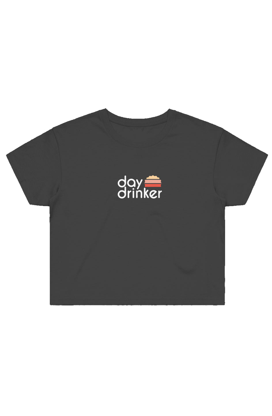 Womens DayDrinker Half Logo Crop Tee