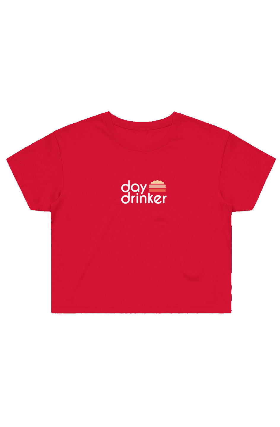 Womens DayDrinker Half Logo Crop Tee