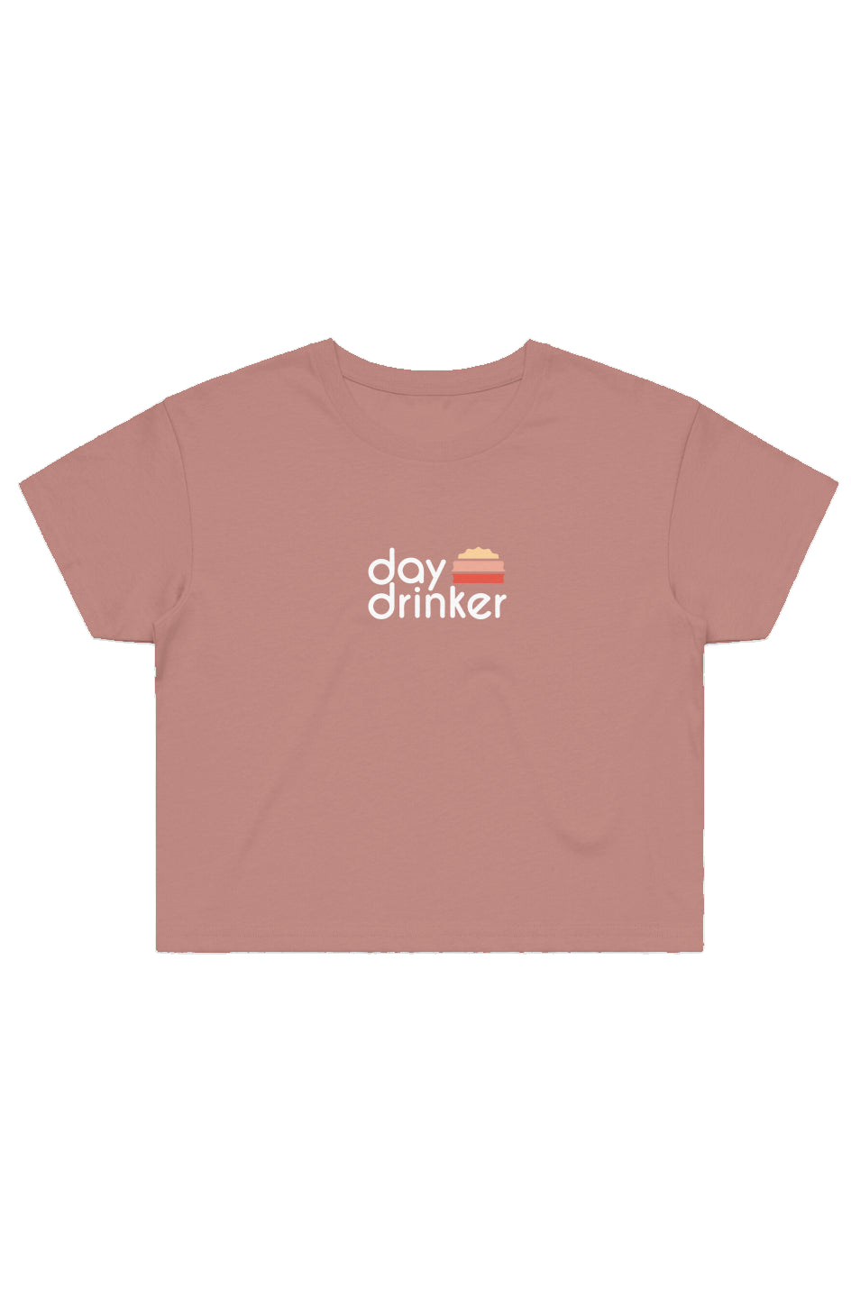 Womens DayDrinker Half Logo Crop Tee
