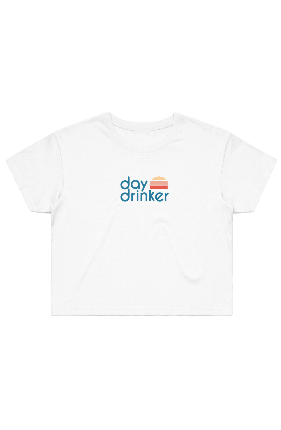 Womens DayDrinker Half Logo Crop Tee