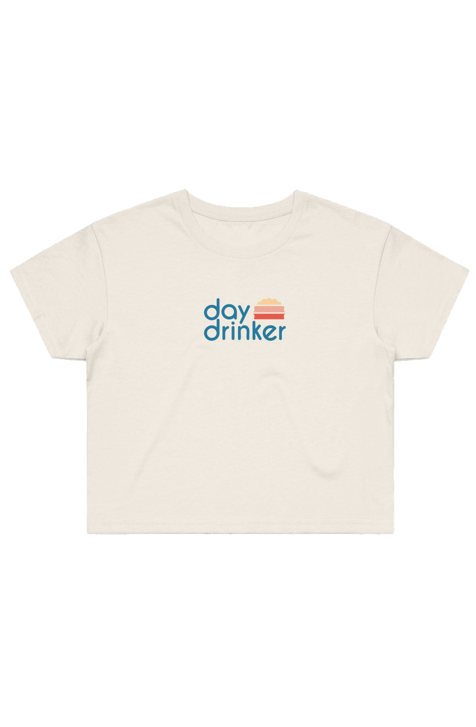 Womens DayDrinker Half Logo Crop Tee